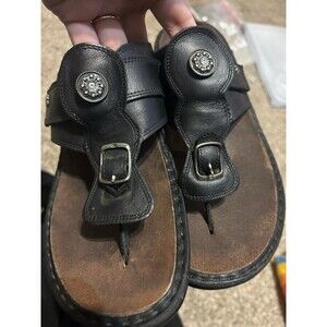 Finn Comfort Alexandria Leather Arch Thong Sandals Sz 41/US 10-10.5 Black